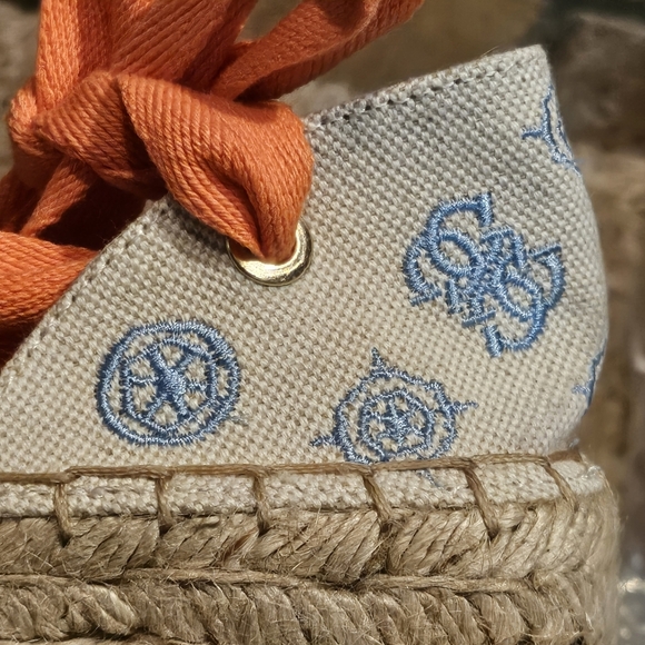 Guess Espadrilles with Orange Ankle Tie Sz 8.5 - Picture 6 of 11